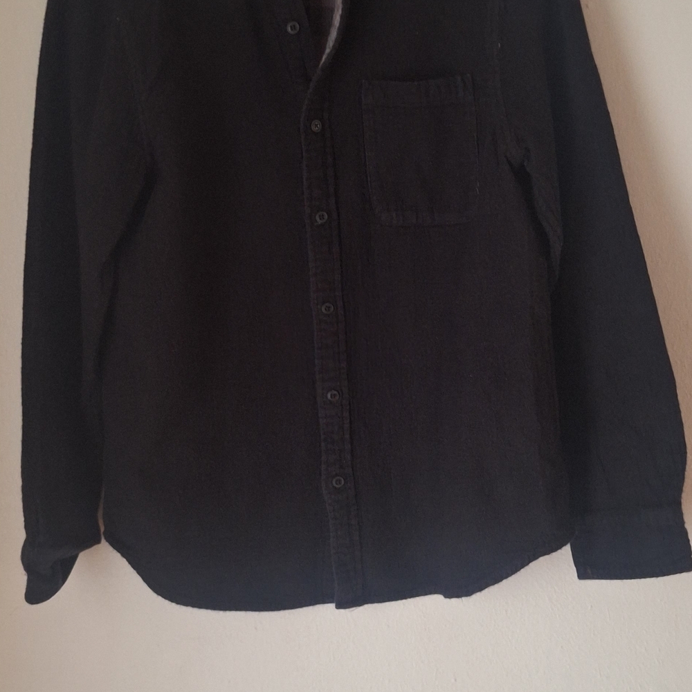 Casual Magaschoni Black Long-Sleeve Casual Button-Down Shirt 100% Cotton Sz M